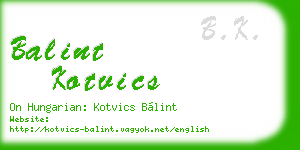 balint kotvics business card