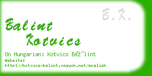 balint kotvics business card